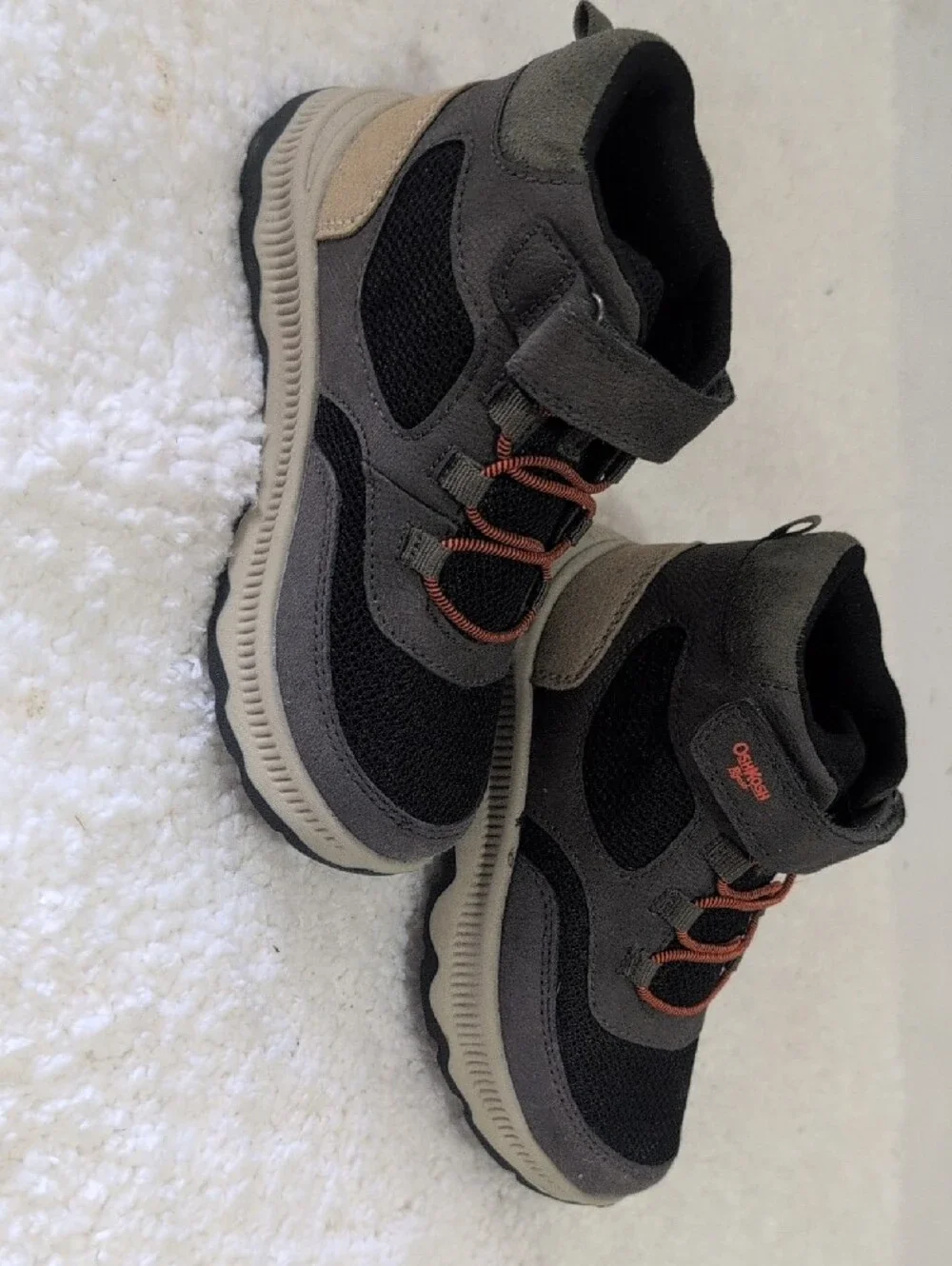 OshKosh B'gosh Gray Black Sneakers with Orange Accents